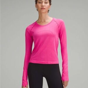 Lululemon Swiftly Tech Long Sleeve Race Length 2.0 Sonic Pink Size 6 *worn once*